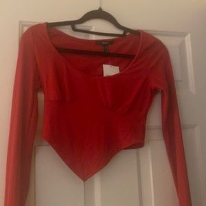 Forever 21 red long sleeve crop top! NWT size medium